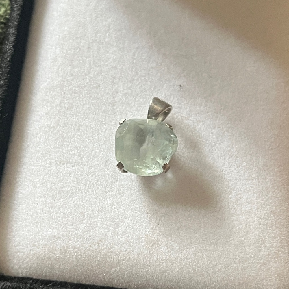 Aqua Marine stone set in Sterling Pendent